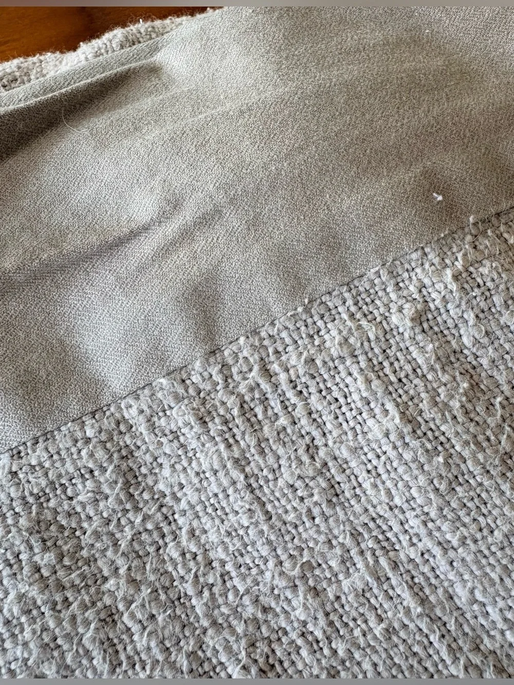 Crate & Barrel King Duvet Cover + 2 King Shams Greige Textured Linen Blend Set